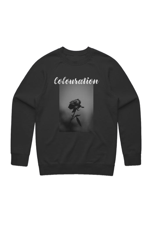 Colouration Black white Rose Sweatshirt